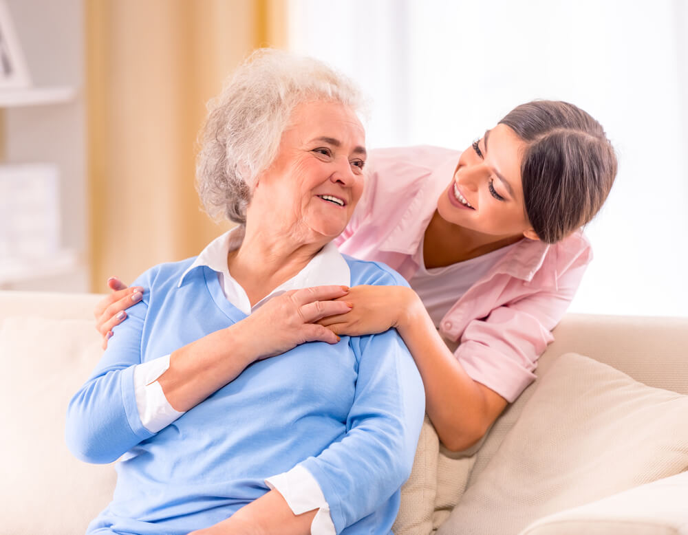 Carer supporting an older woman receiving home care in Bromley and Orpington