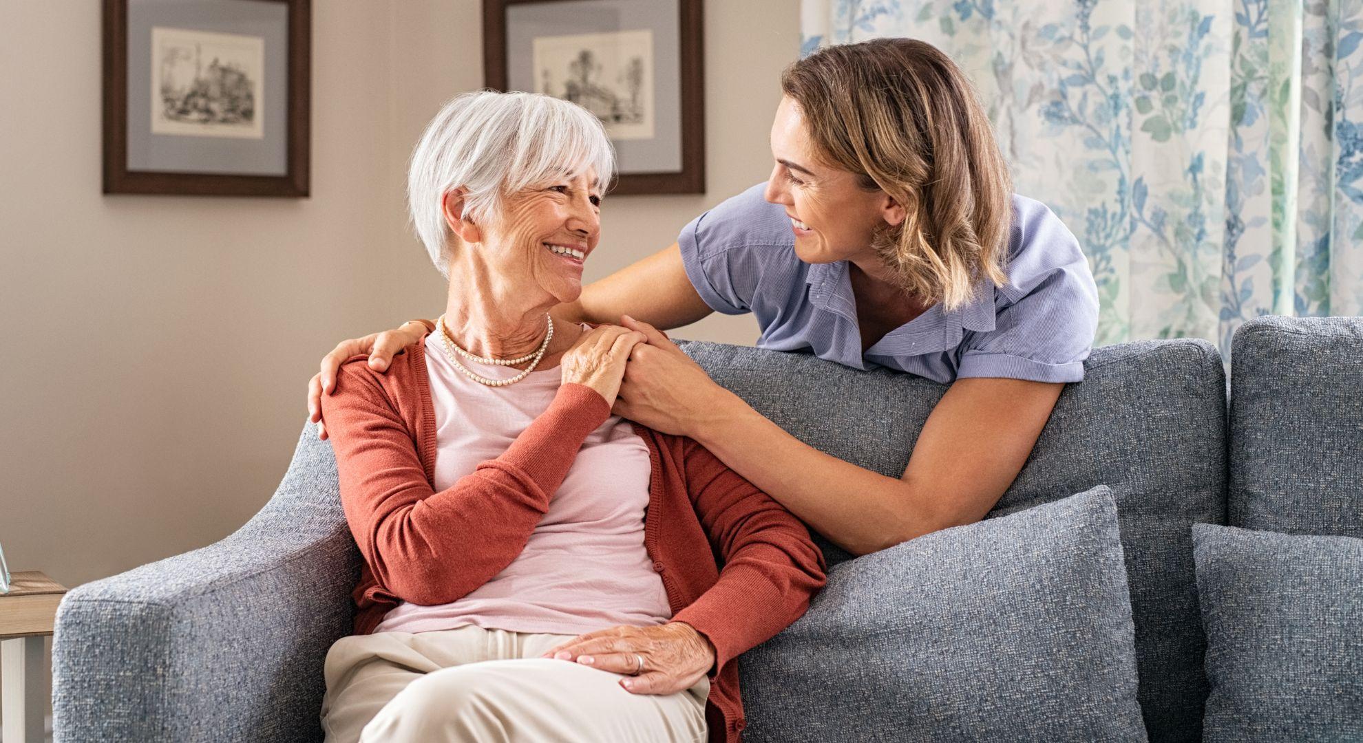 Respite Care in Worthing supporting an elderly woman at home while giving family carers time to rest and recharge.